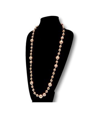CHICO’s Rosegold Long Pearlized Graduated Bead Necklace NWT​
